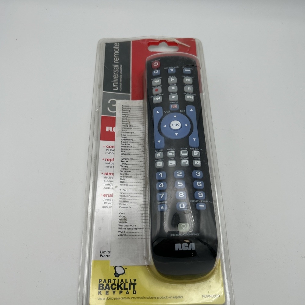 RCA Universal Tv Remote‎ 3 Backlight Pad